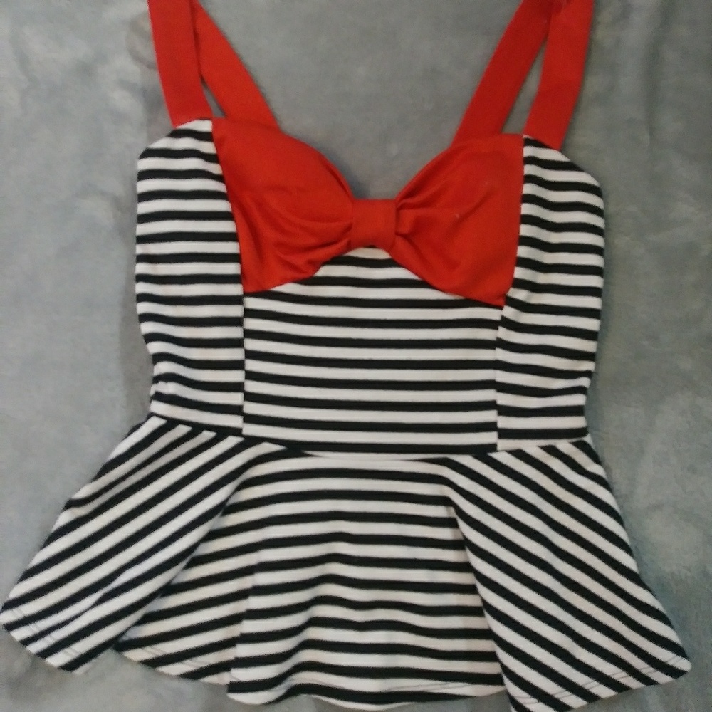 SOLD Papaya Peplum Style Top